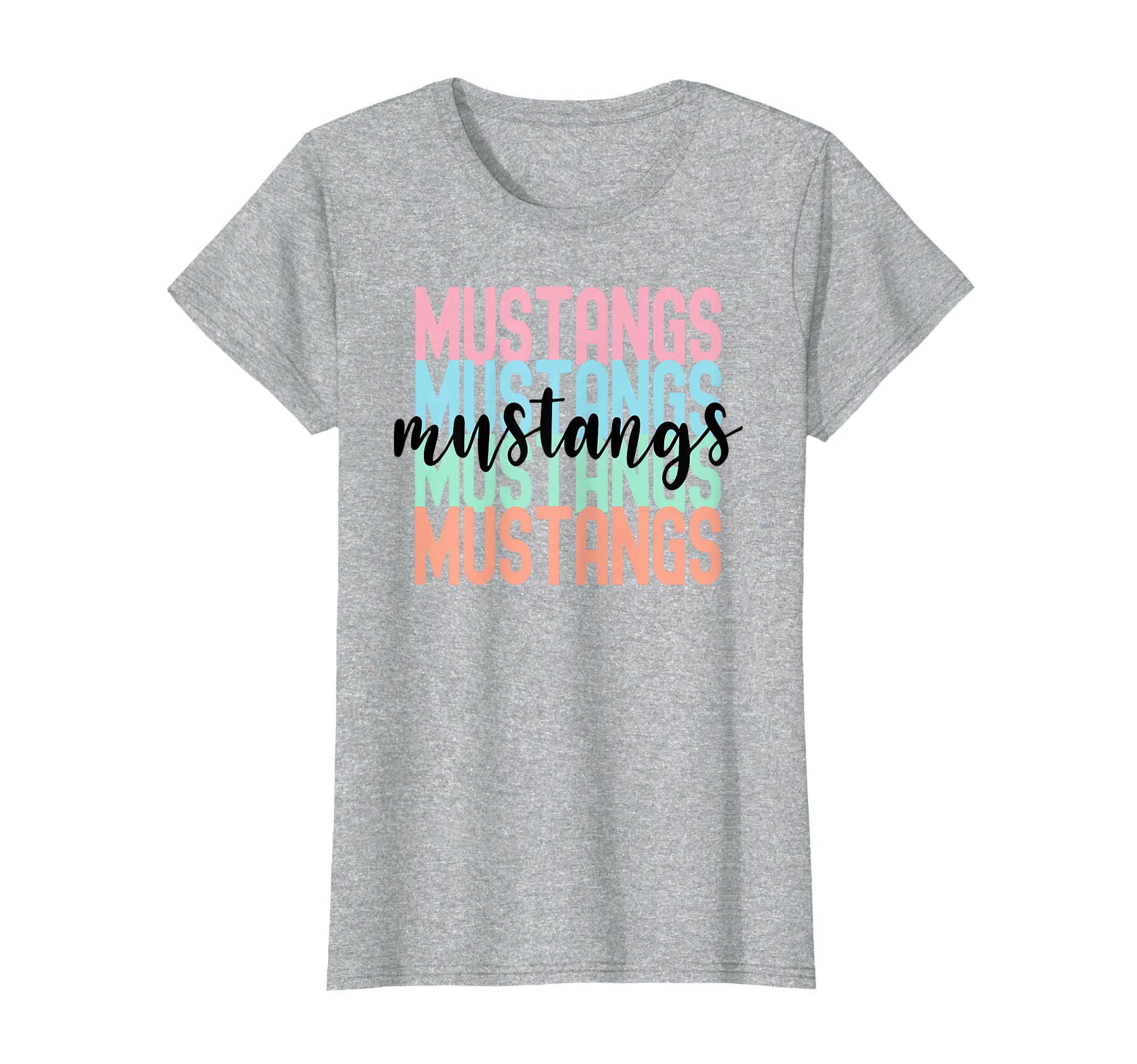Mustangs Team Mascot School Spirit T-Shirt - Unique Graphic for Adults