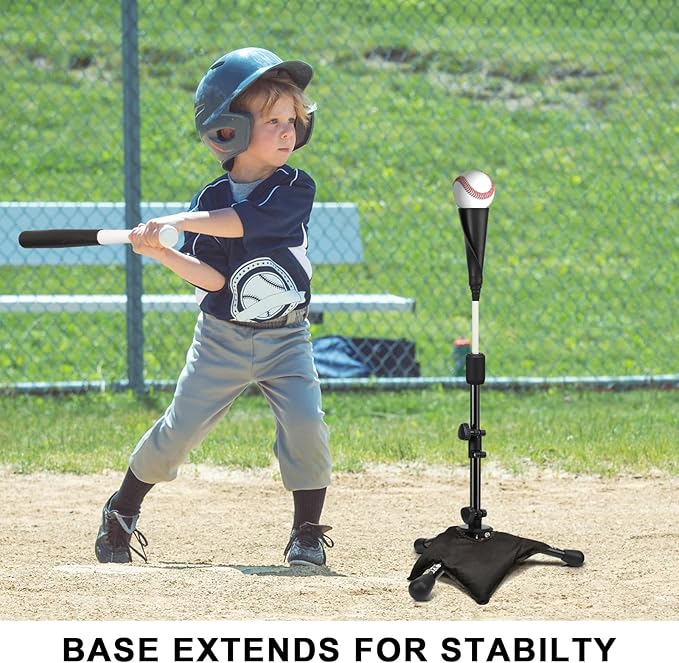 Baseball Tee for Kids,Youth Stand Set,Teeball Set,Youth Baseball,Softball Batting Tee Set,Easy Adjustable Height