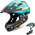 Kids Bike Helmet with Chin Guard, Adjustable Detachable Children’s Full Face Helmet for Girls and Boys, Cycling Helmets Skateboard, Scooter