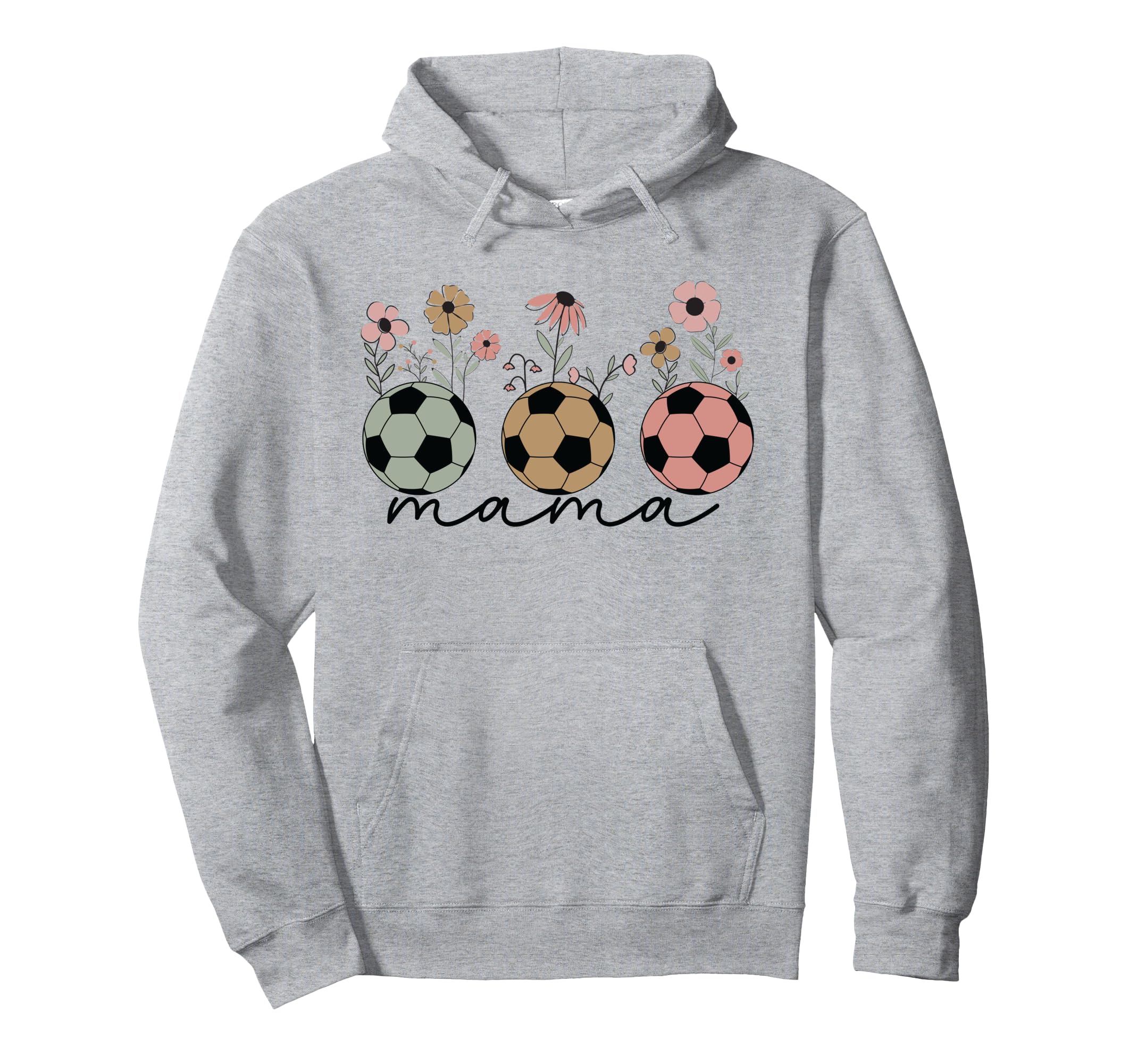 Soccer Mama Mom Wildflower Floral Spring Hoodie - Graphic Print for Adults