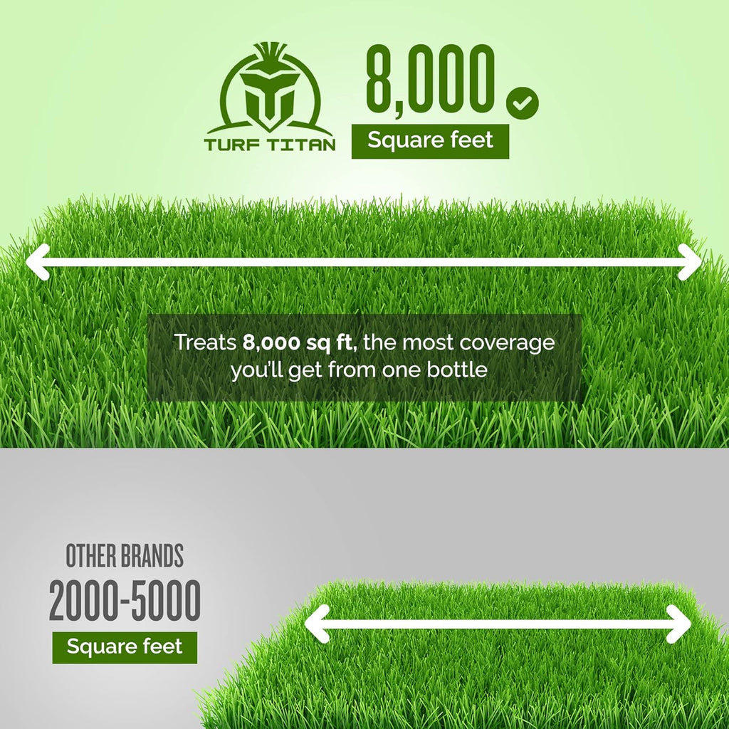 Turf Titan Lawn Commander – All-in-One Lawn Booster and Fertilizer (32 oz) – Peak Growth & Green Grass for All Seasons – Tri-Action Nitrogen Tech - Hose End Lawn Sprayer – Covers up to 8,000 Sq Ft