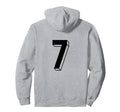Number 7 Backside 80S 90S Team Jersey Hoodie - Casual Everyday Wear Unisex