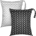 Shappy 2 Pcs Large Travel Laundry Bag Washable Waterproof Wet Dry Large Dirty Clothes Bag Bathing Workout(Stripe Style)