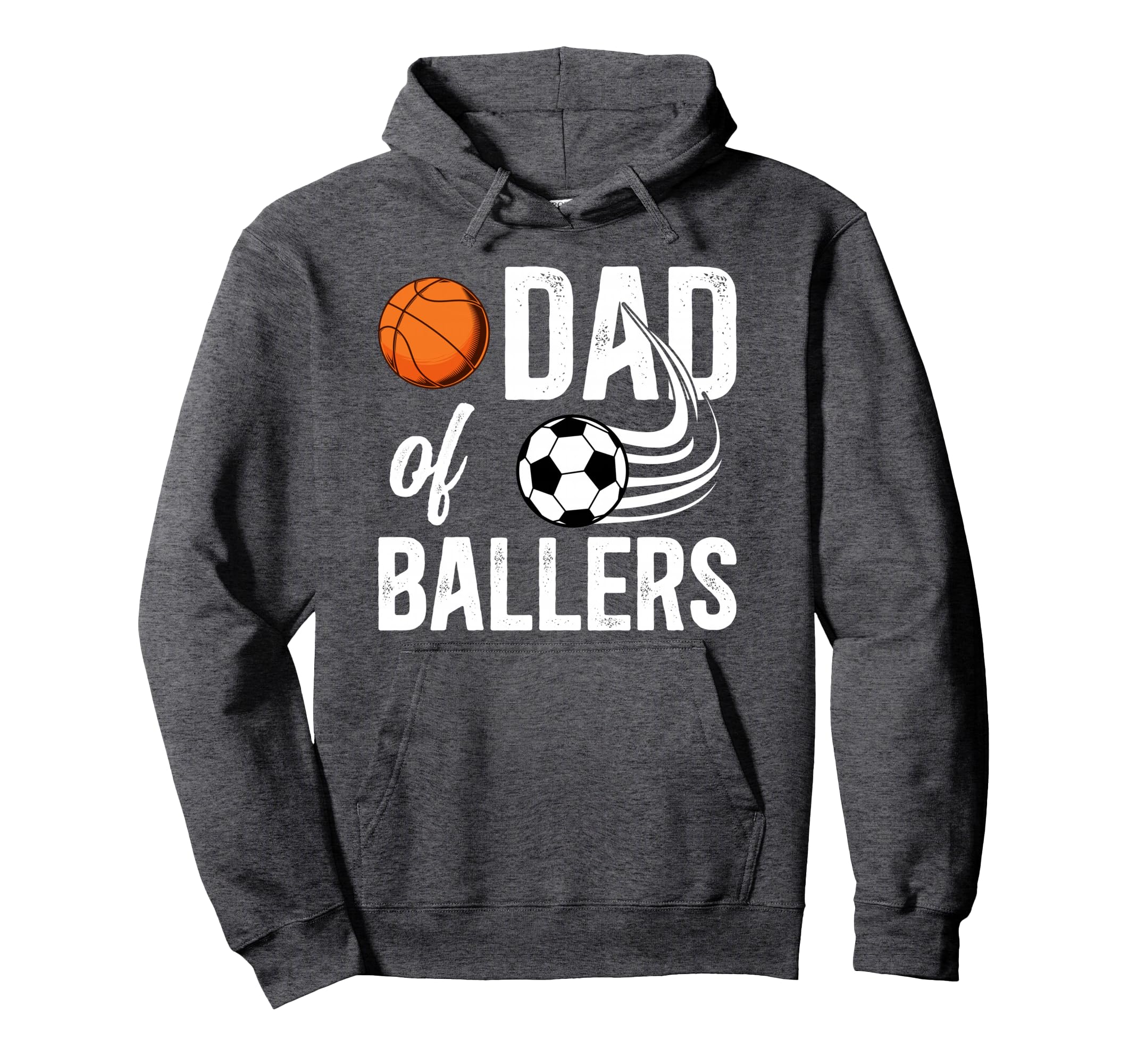 Dad Ballers Proud Soccer Basketball Dad Hoodie - Graphic Print Men Women