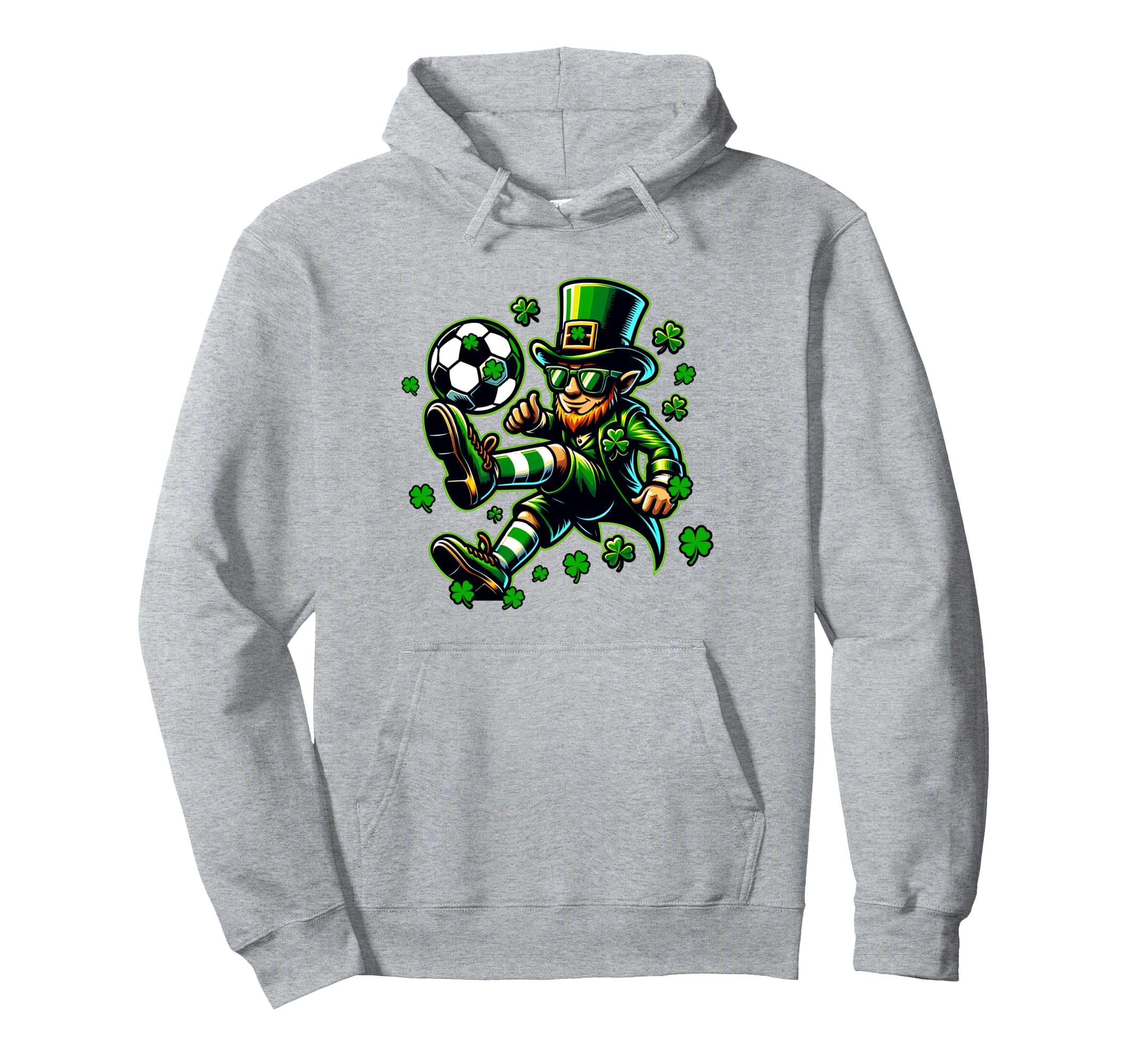 Soccer St Patricks Day Leprechaun Hoodie - Custom Art Print for Adults
