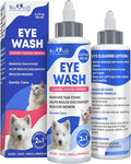 Cat & Dog Eye Wash Drops & Tear Stain Remover, Cleaner | Eye Infection Treatment Helps Prevent Pink Eye, Relief Allergies Symptoms, Runny, Dry Eyes - Safe for Small Animals (Eye Drops)