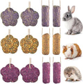 12PCS Rabbit Chew Sticks, Hanging Chew Sticks & Cakes Timothy Hay Rose Chrysanthemum Treat for Bunny Chinchilla Guinea Pig Hamster and Other Small Pets Molar Snack Toy