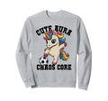 Aura Soccer Unicorn Chaos Core Just Sweatshirt - Trendy Graphic for Adults