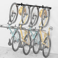 monTEK Enhanced Bike Storage Rack, Adjustable 4-Bike and 2-Helmet Hangers for Indoor Bike Storage, Customizable for Various Bike Sizes, Heavy-Duty Steel Bike Wall Mount, Max Load 265lbs, 48-in