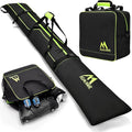 Ski Bag and Boot Bag Combo,Padded Ski Bag Set for Air Travel,Snow Ski Bags for Adults,Water- resistant Ski Boot Bag Fits for Skis Up to 200 CM and Boots Up To Size US13