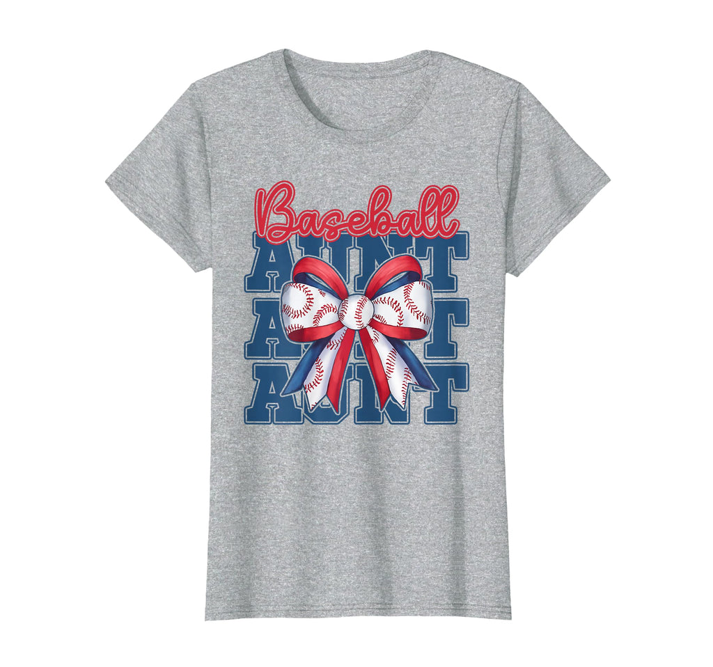Baseball Aunt Coquette Bow Sport T-Shirt - Casual Everyday Wear Unisex