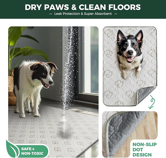 FXW Washable Pee Pads for Dogs, Puppy Pads with Super Absorbent, Specifically Designed for Whelping Box, 39" Round, Khaki, 2 Packs