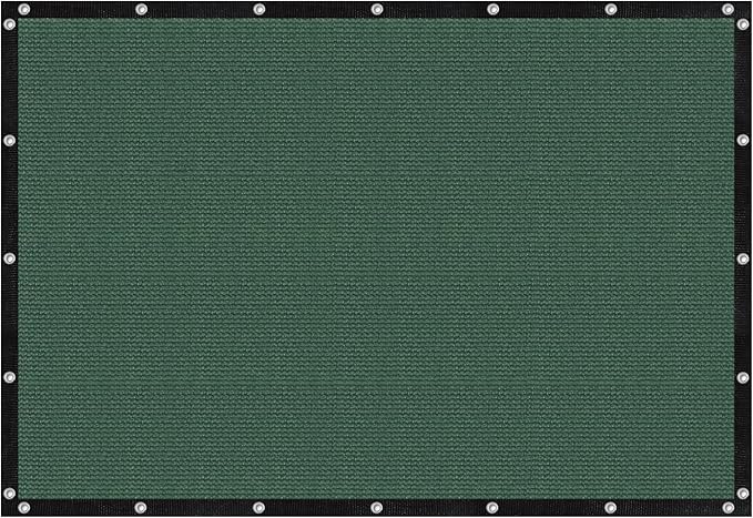 VICLLAX Shade Fabric Sun Shade Cloth with Every 2 FT Grommets for Patio Garden Pergola Cover Canopy 11x16 FT, Dark Green