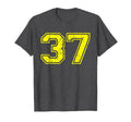 Number 37 Varsity Distressed Sport Team T-Shirt - Aesthetic Graphic Unisex