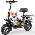Electric Scooter with Large Middle Basket, 550W Motor 18.6 MPH 20 Mile Distance, Foldable E-Scooter with seat for Pets & Cargo