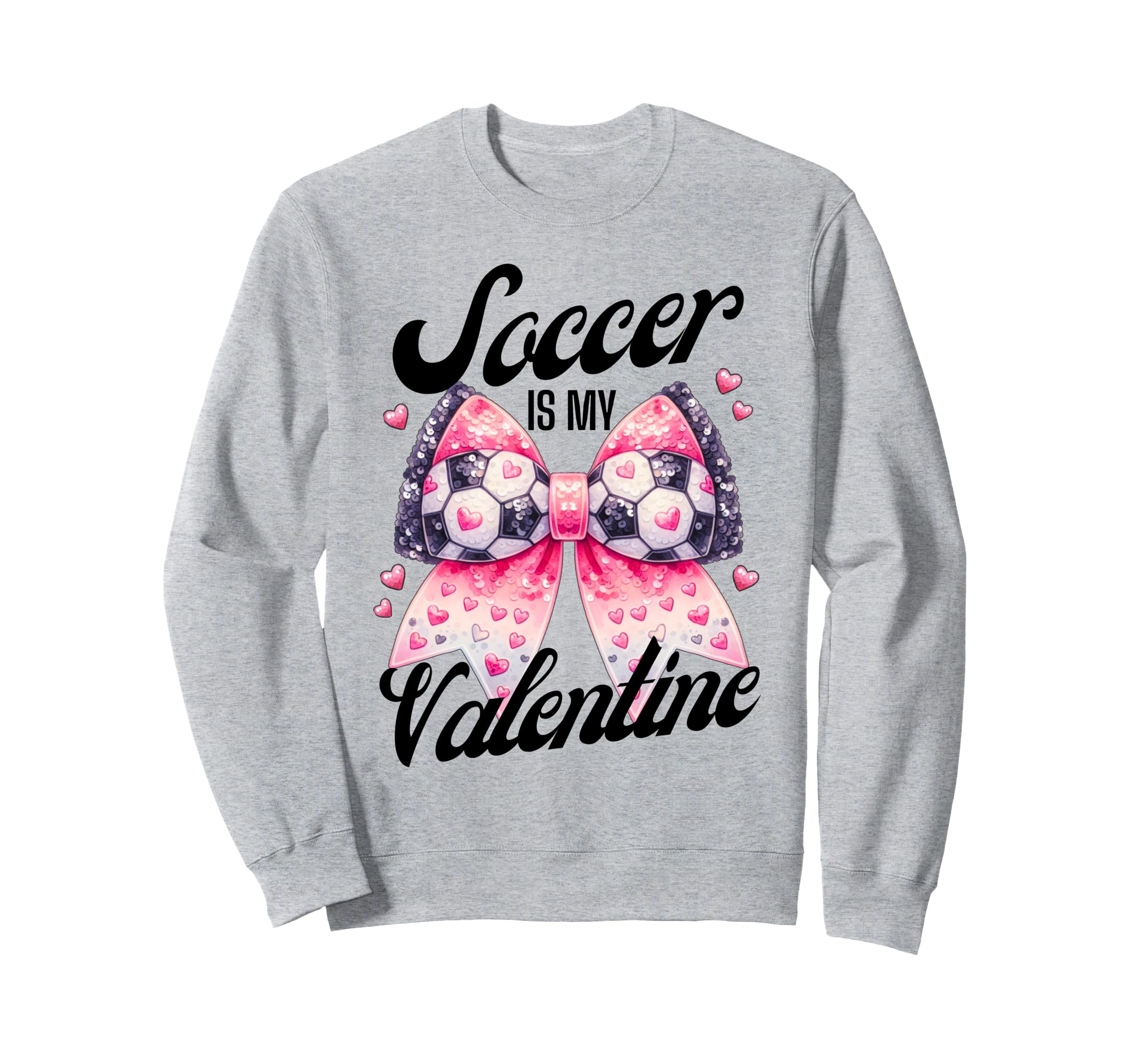 Soccer Is My Valentine Coquette Bow Sweatshirt - Minimalist Print Unisex