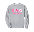 Peace Love Soccer Soccer Player Sweatshirt - Unique Graphic for Adults
