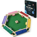 Vamslove Shut The Box Game for 6 Player with 12+4 Dice - Colorful 6 Sided Wooden Board Math Number Games for Kids Adults Families Party Club (Instructions Included)