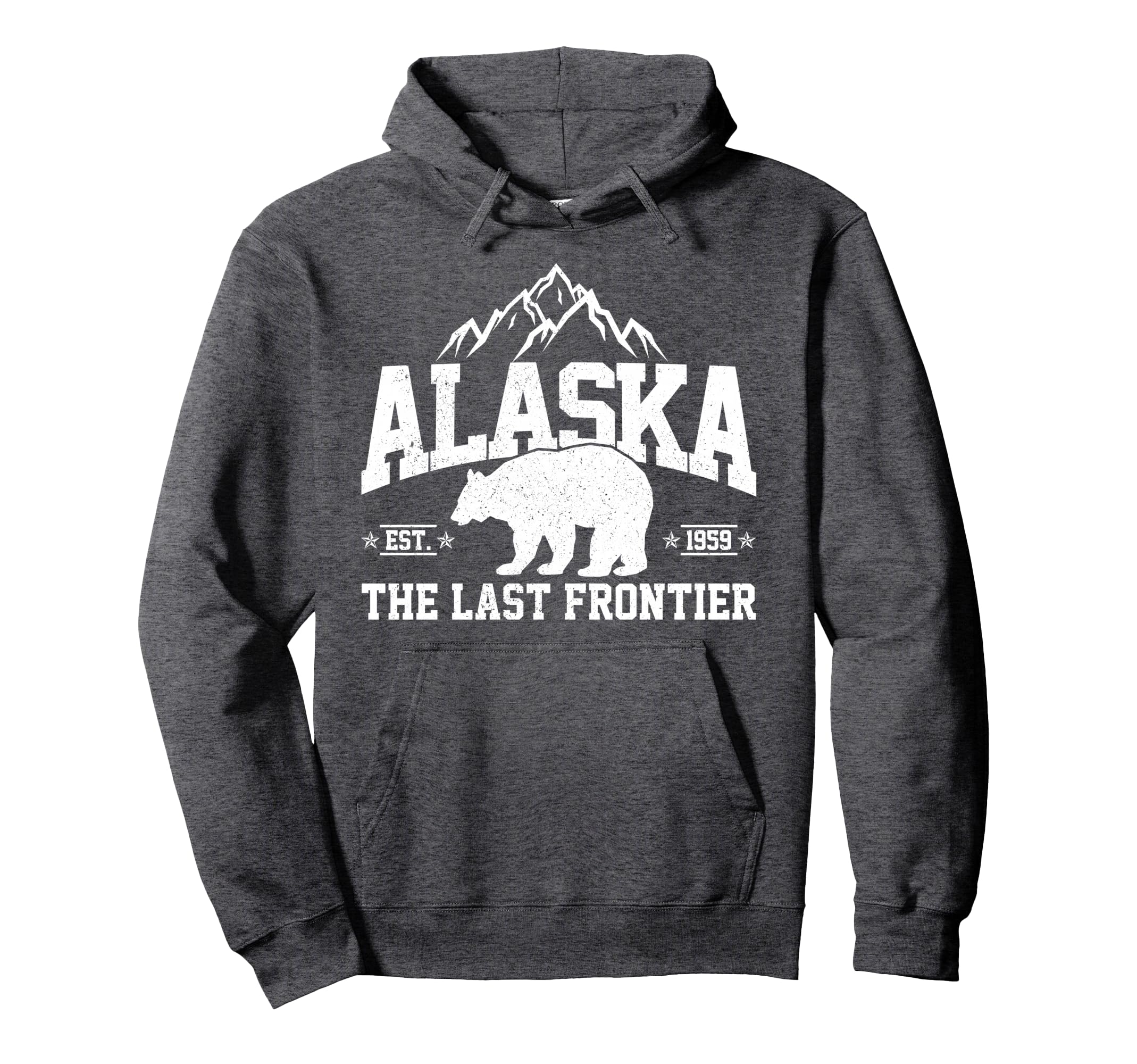 Alaska Last Frontier Est 1959 Grizzly Bear Hoodie - Graphic Print Unisex