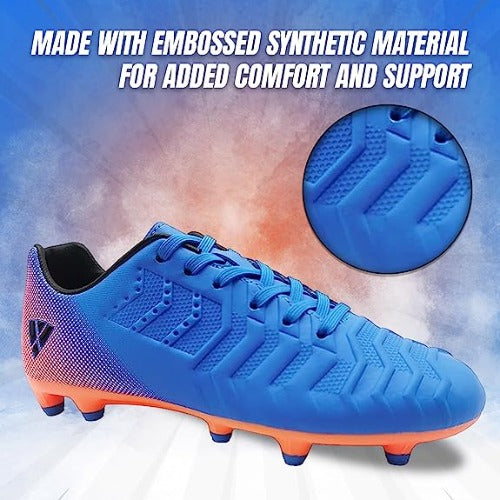 Laguna Junior Kids Firm Ground Soccer Cleats – Royal Blue/Orange