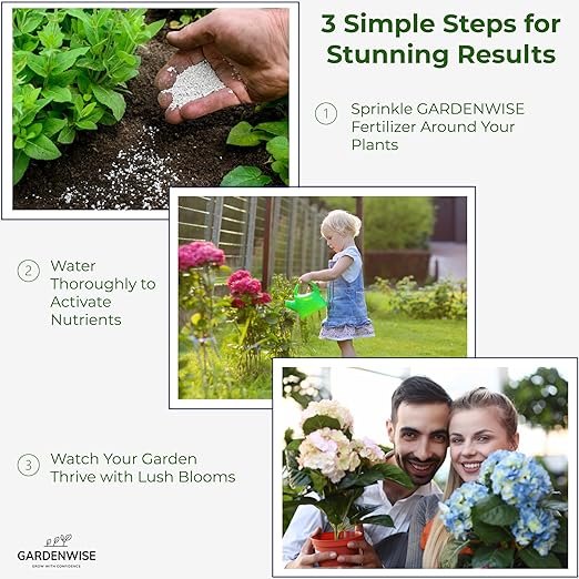 Slow Release Hydrangea Fertilizer with Iron & Sulfur – Indoor & Outdoor Soil Acidifier for Miracle Growth (4 qt)