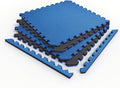 Norsk Reversible Gym Exercise Mats 3/4" Thick EVA Interlocking Foam Tiles, Perfect Gym Flooring for Home Gym, 16 Tiles & 32 Trim Pieces, 64 Sq. Ft. Reversible, Dazzling Blue/Black