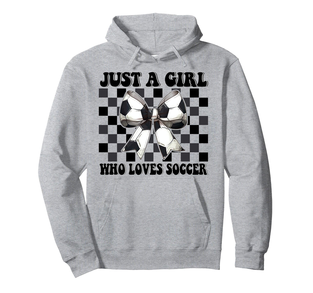 Just Who Loves Soccer Coquette Bow Hoodie - Casual Everyday Wear Men Women