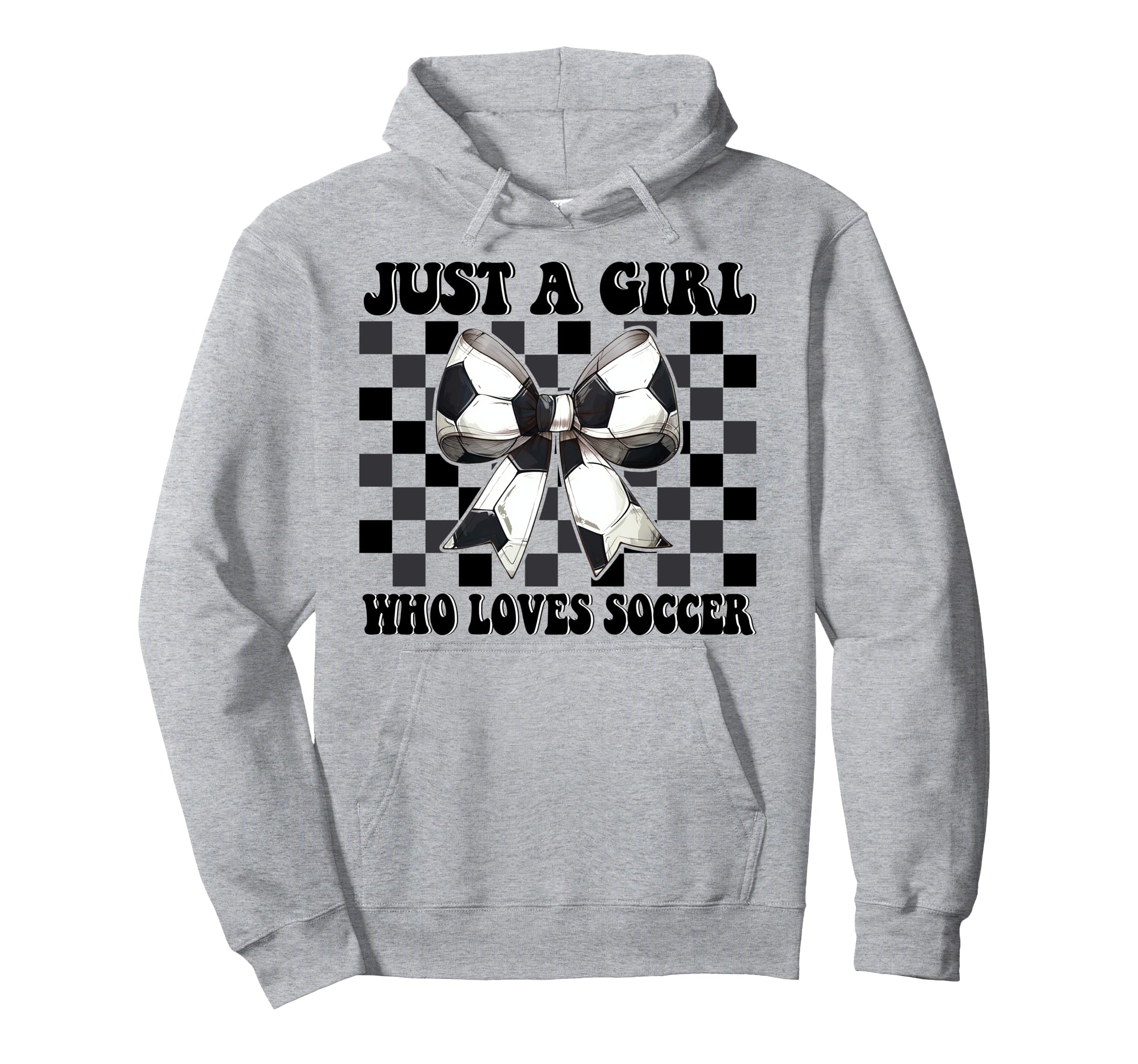 Just Who Loves Soccer Coquette Bow Hoodie - Casual Everyday Wear Men Women