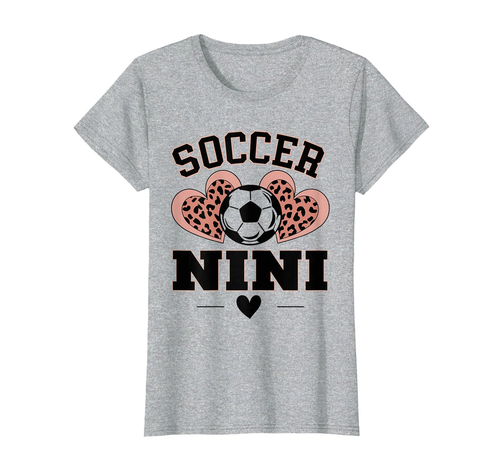 Soccer Nini Leopard Heart Soccer Ball T-Shirt - Aesthetic Graphic Men Women