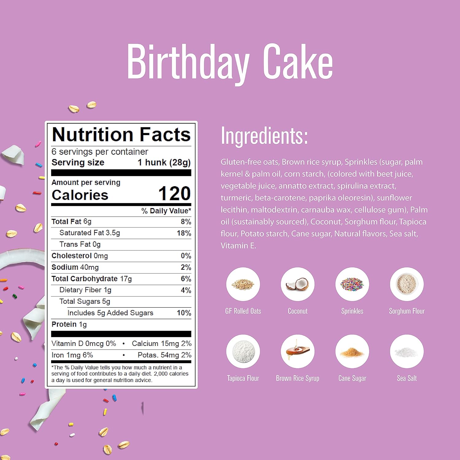 Heavenly Hunks - Gluten Free Birthday Cake Cookies  - 6 Oz, Case of 6