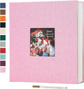 Spbapr Large Photo Album Self Adhesive 4x6 5x7 8x10 10x12 Pictures Magnetic Scrapbook 40 Blank Pages Linen Cover DIY Album with A Metal Pen