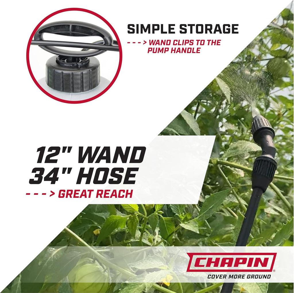 Chapin International 16144 1 Gallon Multipurpose Sprayer for Lawn, Home and Garden,Translucent White
