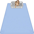 Cat Litter Mat, Extra Large 40" x 28" Silicone Mat Litter Trapping Mat for Scatter Control, Soft on Kitty Paws, Easy to Clean (Blue)