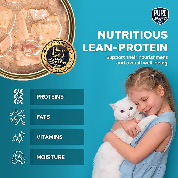 Salmon and Sardine Pate, Canned Wet Cat Food, 100% Mercury-Tested, Moist Can Fish, Grain-Free Protein, Non-GMO, 12 Pack