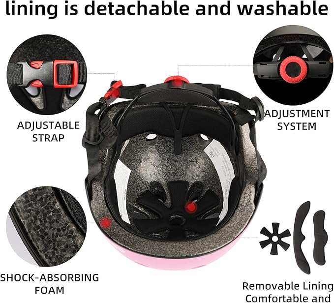 Kids Bike Skateboard Helmet Pad Set,Toddler Cyling Protective Gear Knee & Elbow Pads Wrist Guards for 5-8-10-12-14-16 Years Girls Boys Bicycle Scooter Roller Skate Inline Skating Rollerblading