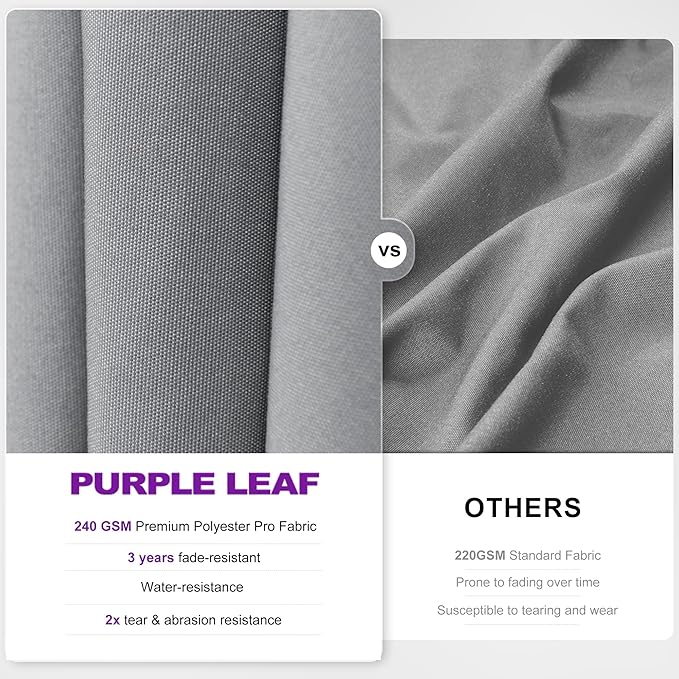 PURPLE LEAF 11.5' X 8' Left-right Tilting Outdoor Patio Umbrella Swivel Offset Cantilever Heavy Duty Rectangle Aluminum Umbrella with UV Resistant for Deck Pool Patio Backyard, Pebble Grey