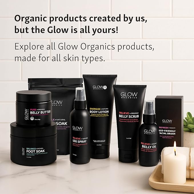 Pregnancy Bump Box, 3-Step Routine, Kit with Belly Scrub, Oil and Butter for Stretch Marks, Organic, Maternity Skin Care, Clean Beauty, The Perfect Gifts for Expectant Moms
