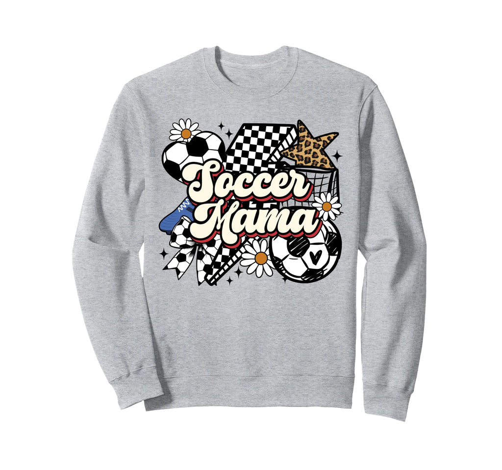 Soccer Mama Funny Leopard Soccer Mom Sweatshirt - Unique Graphic for Adults