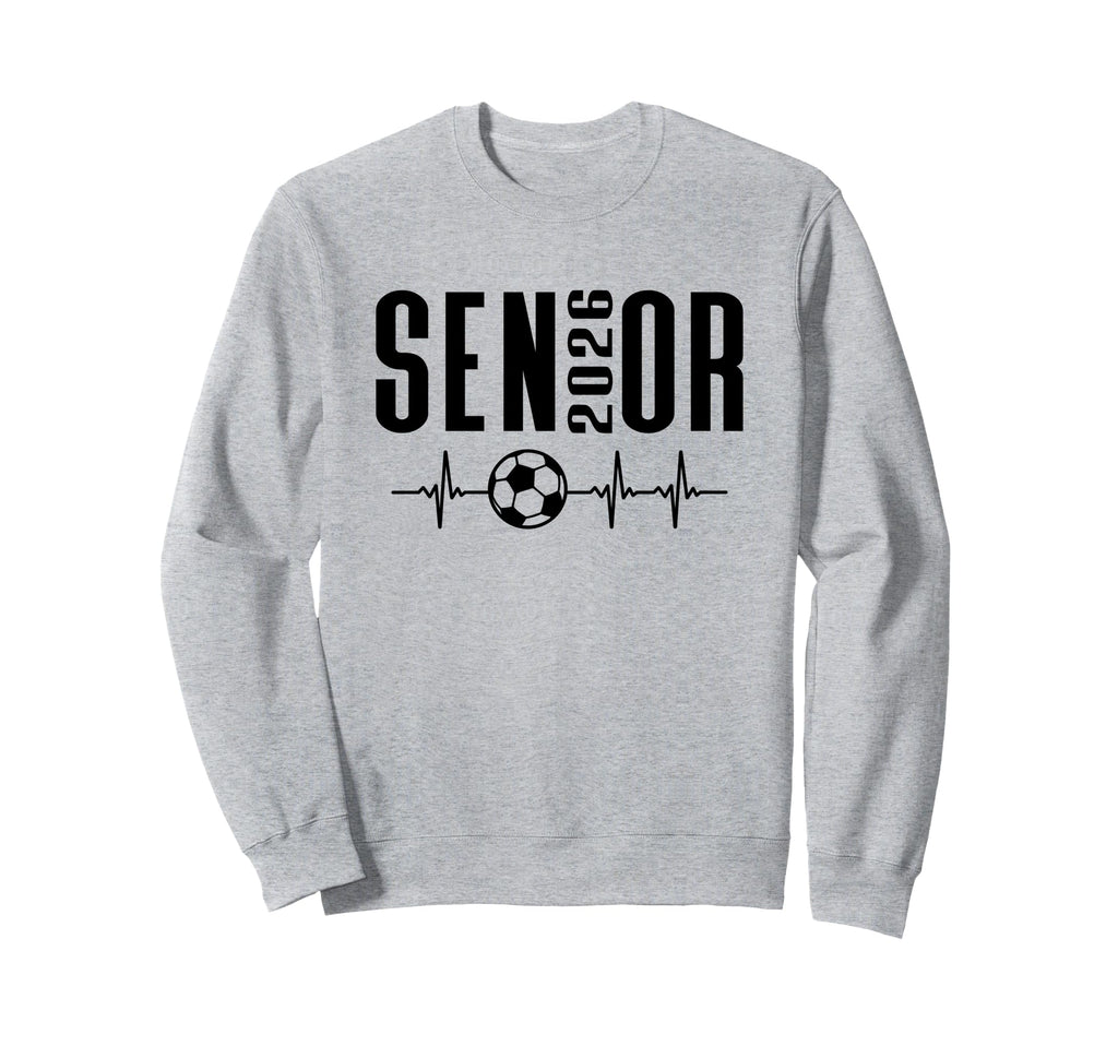 Senior 2026 Soccer Heartbeat Sweatshirt - Custom Art Print for Adults