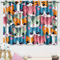 Cat Blackout Curtains for Girls - 2Pcs Cute Cartoon Cat Patterns Curtain Panels for Girls Bedroom Lovely Cats Drapes Darkening Window Curtain for Living Room Bedroom, 82" x 63"