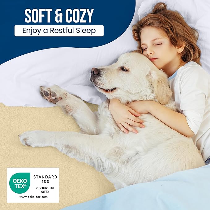 Utopia Bedding Waterproof Mattress Protector Twin Size, Premium Terry Mattress Cover 200 GSM, Breathable, Fitted Style with Stretchable Pockets (Beige)