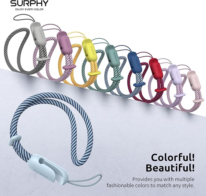 SURPHY 2 Pack Phone Lanyard for Cellphone Case, Phone Wrist Strap for Case, Cellphone Strap with 2-Color Braided, Charm Wrist Lanyard for Women and Men, Cloud Blue & Blue Jay