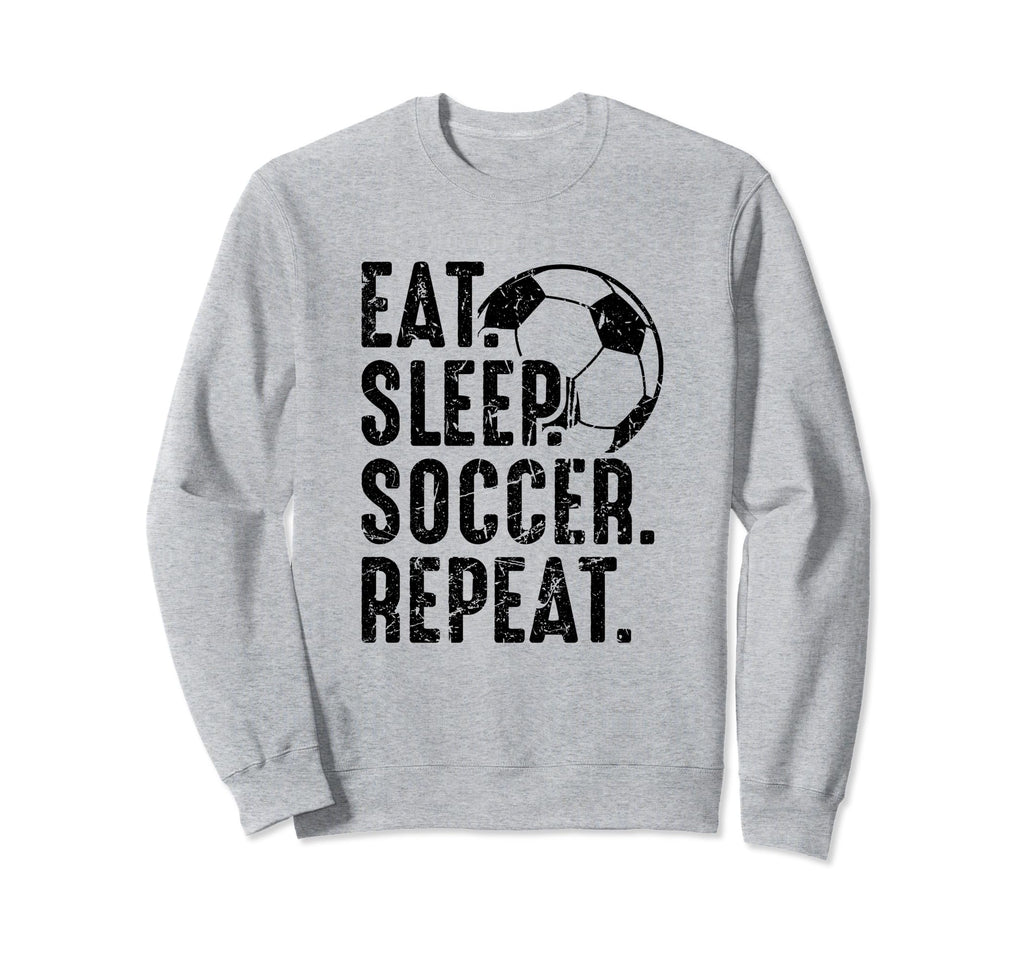 Eat Sleep Soccer Repeat Distressed Sweatshirt - Custom Art Print for Adults