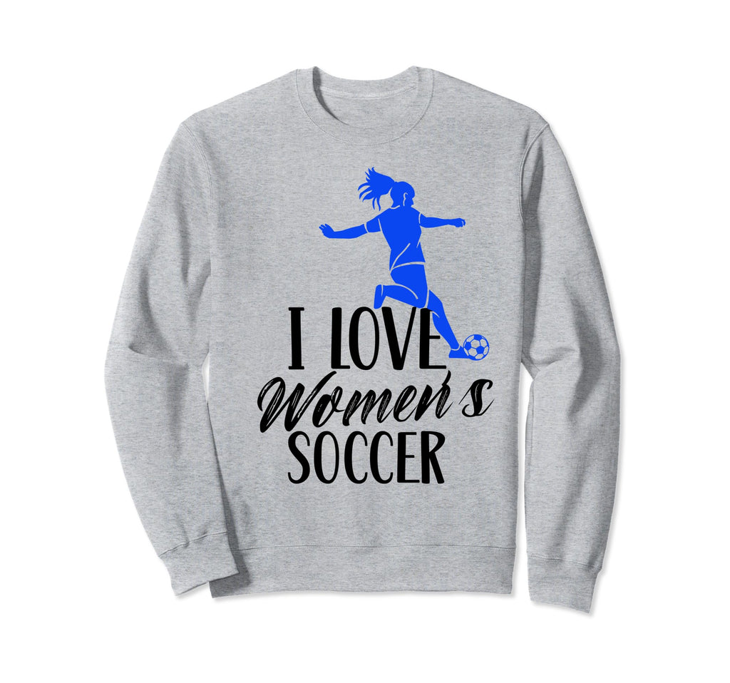 I Love Womens Soccer Team Player Sweatshirt - Trendy Graphic for Adults