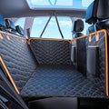 MIXJOY Back Seat Extender for Dogs, Hard Bottom Dog Car Seat Cover for Back Seat Protector, Waterproof Dogs Backseat Cover for Car, Foldable Dog Hammock for Car Travel Accessories, Black