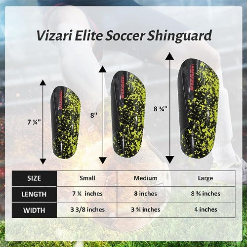 Elite Soccer Shin Guard with Compression Sleeve-Black/Yellow/Red