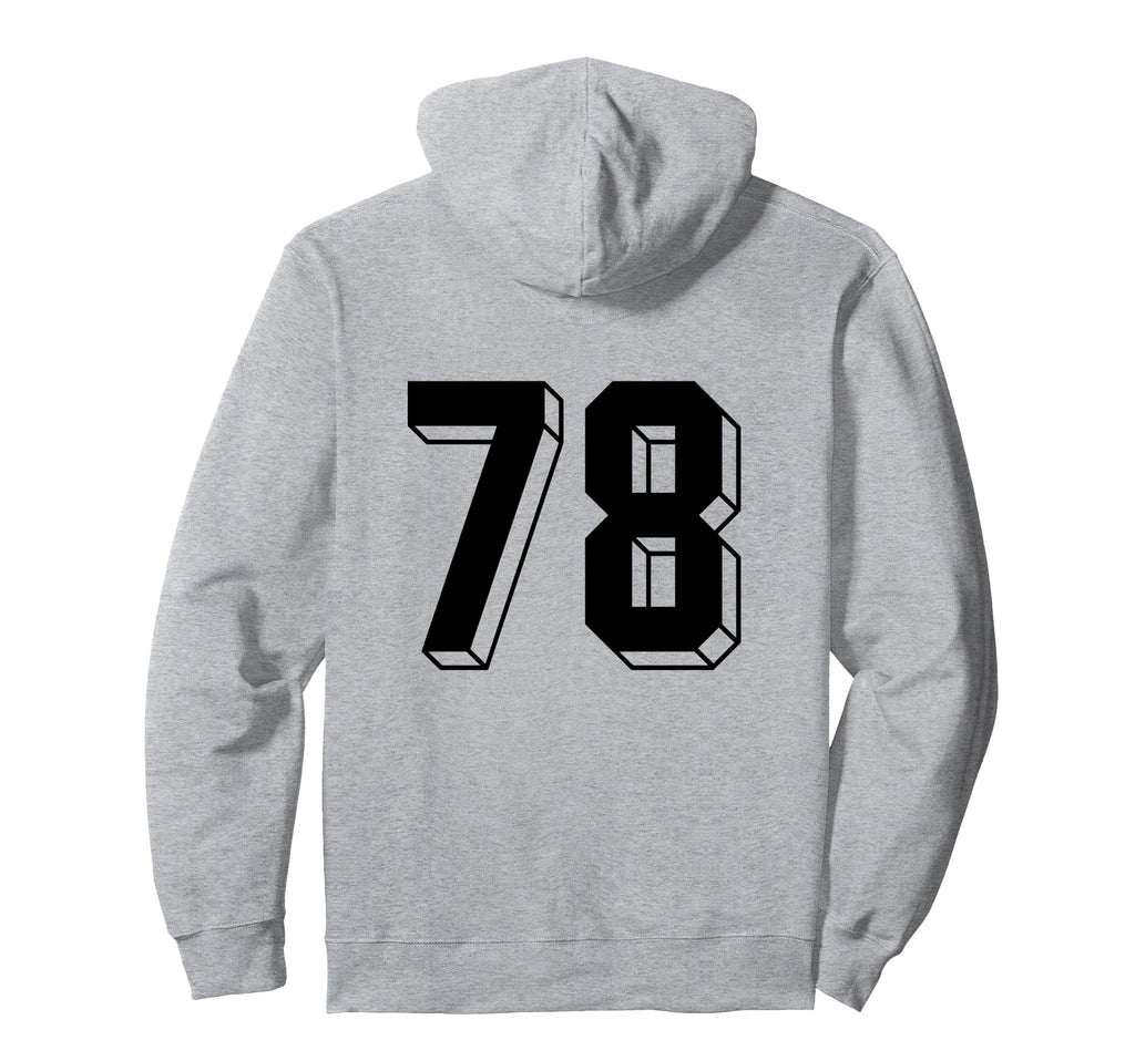 Number 78 Backside 80S 90S Team Hoodie - Fun Novelty Design Men Women