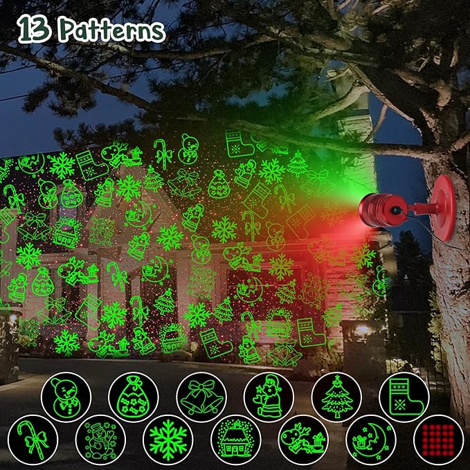 New 2023 Limited Edition Projector Lights for Christmas, Special Edition Waterproof Laser Lights with Remote Control for Outdoor Farmhouse Decoration