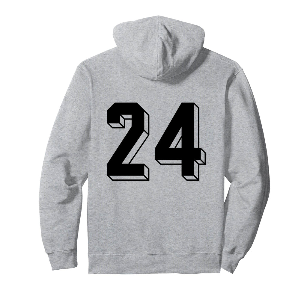 Number 24 Backside 80S 90S Team Hoodie - Casual Everyday Wear Unisex
