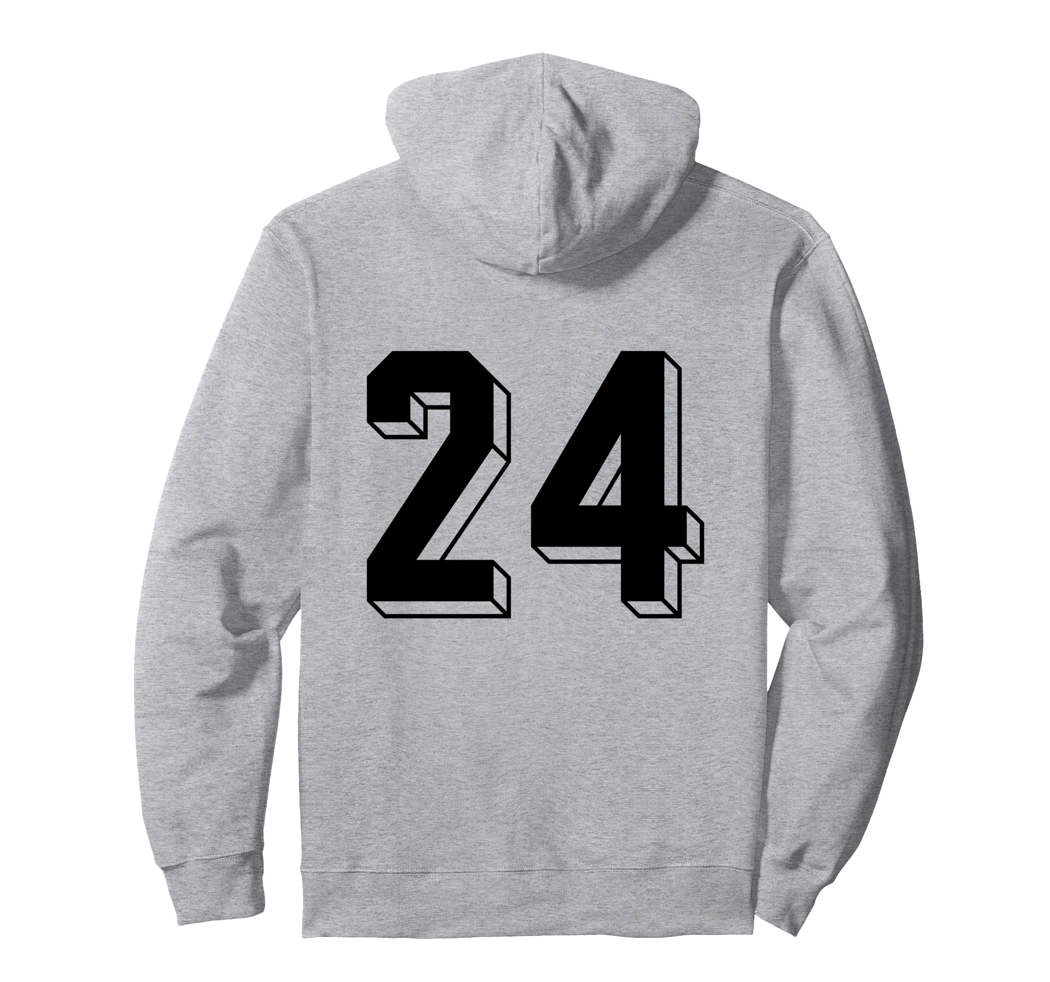 Number 24 Backside 80S 90S Team Hoodie - Casual Everyday Wear Unisex